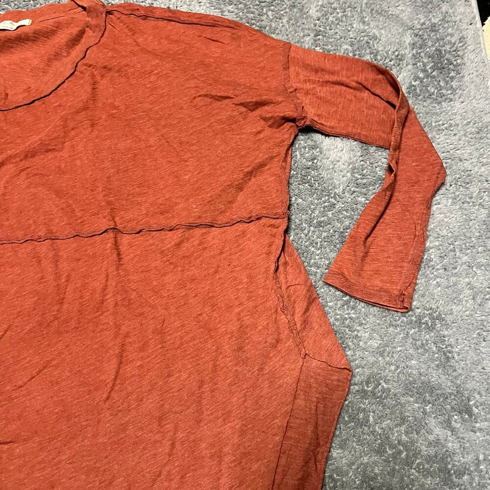 We The Free People Dress Tunic Womens Small Oversized Orange Long Sleeve Shirt - Picture 2 of 9